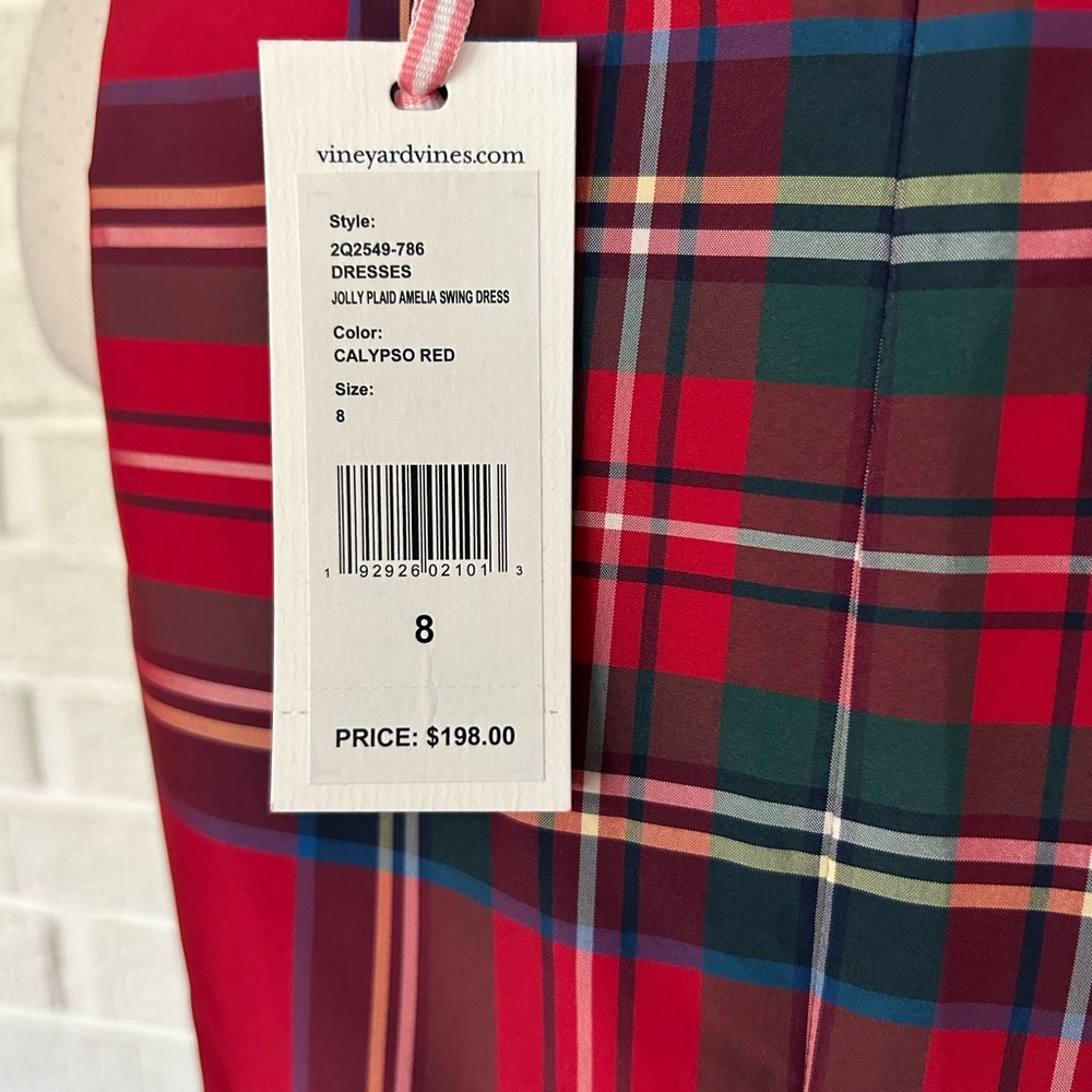 NWT-Vineyard Vines Jolly plaid Amelia swing dress - Picture 8 of 10